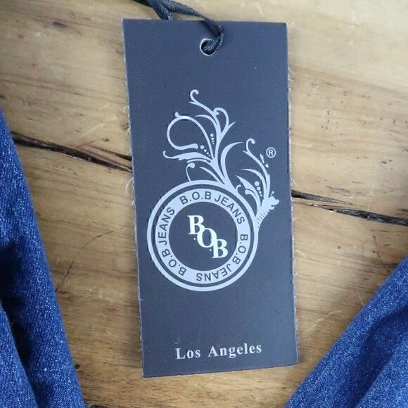 B.O.B SKINNY HIGH WAIST STRETCH DISTRESSED DARK WASH BLUE JEANS NWT - Picture 6 of 12